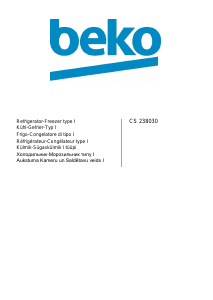 Rokasgrāmata BEKO CS238030 Ledusskapis ar saldētavu