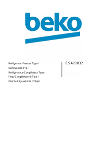 Kasutusjuhend BEKO CSA21032 Külmik-sügavkülmik