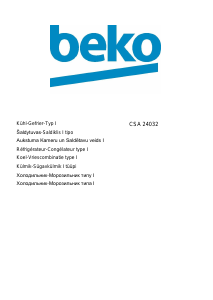 Руководство BEKO CSA24032 Холодильник с морозильной камерой