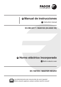 Handleiding Fagor 9H-198TEN Master Negro Oven