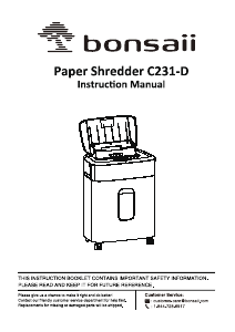 Handleiding Bonsaii C231-D Papiervernietiger