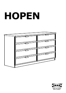 Vadovas IKEA HOPEN (8 drawers) Komoda