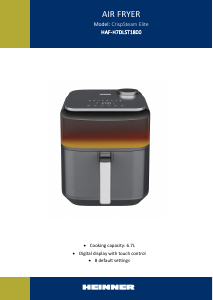 Manual Heinner HAF-H7DLST1800 CrispSteam Elite Friteuză