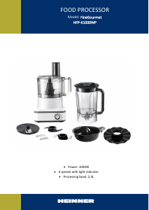 Наръчник Heinner HFP-K1000WP FineGourmet Кухненски робот