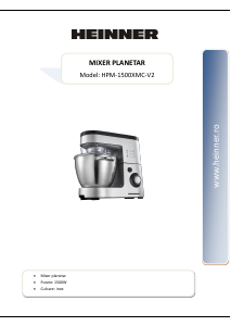 Manual Heinner HPM-1500XMC-V2 Mixer cu vas