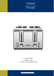 Manual Heinner HTP-4S1500SS Toast4Two Prăjitor de pâine