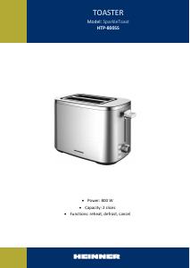 Manual Heinner HTP-800SS SparkleToast Toaster