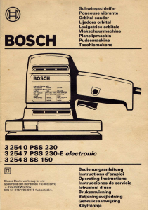 Mode d’emploi Bosch PSS 230 Ponceuse vibrante