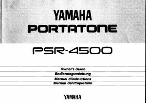 Manual Yamaha PSR-4500 Portatone Digital Keyboard
