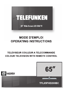 Manual Telefunken TFL65FHD200BC LED Television