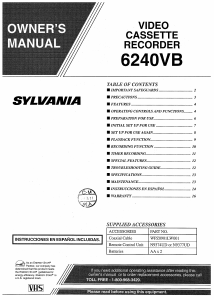 Handleiding Sylvania 6240VB Videorecorder