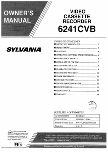 Handleiding Sylvania 6241CVB Videorecorder