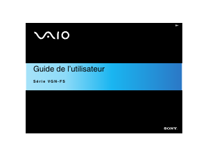 Mode d’emploi Sony Vaio VGN-FS195XP Ordinateur portable