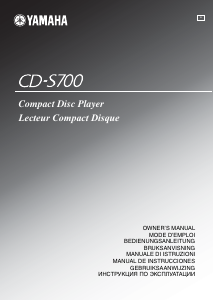 Manual de uso Yamaha CD-S700 Reproductor de CD