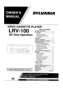 Handleiding Sylvania LRV-100 Videorecorder
