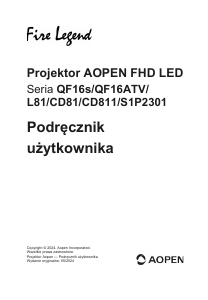 Instrukcja Aopen CD81 Projektor