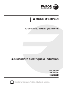Mode d’emploi Fagor FACI203N Cuisinière