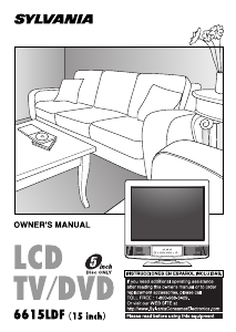 Bruksanvisning Sylvania 6615LDF LCD TV