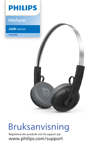 Bruksanvisning Philips TAH2000BK Hörlurar