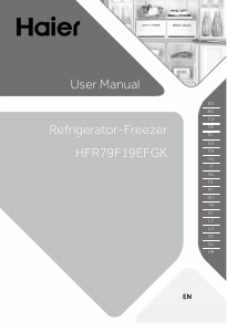 Priručnik Haier HFR79F19EFGK(UK) Frižider – zamrzivač