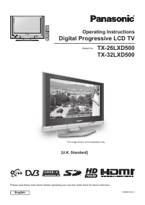 Manual Panasonic TX-26LXD500 Viera LCD Television