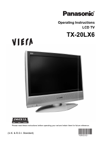 Manual Panasonic TX-20LX6 Viera LCD Television