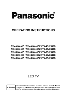 Manual Panasonic TX-50JX600B LED Television