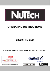 Bruksanvisning NuTech 22920 FHD LCD TV