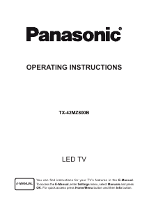 Manual Panasonic TX-42MZ800B LED Television
