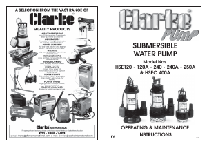 Handleiding Clarke HSE 250A Waterpomp