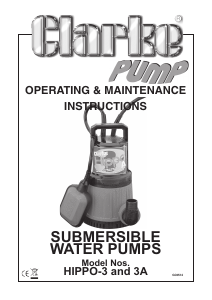 Manual Clarke Hippo 3 Water Pump