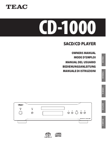 Mode d’emploi TEAC CD-1000 Lecteur CD