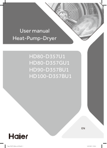 Handleiding Haier HD90-D357BU1 Wasdroger