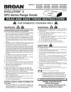 Manual de uso Broan QP236BC Evolution 2 Campana extractora