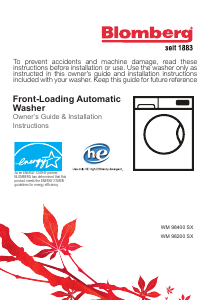 Handleiding Blomberg WM 98200 SX Wasmachine