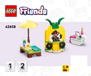 Manual Lego set 42658 Friends Unicorn & flamingo pool party