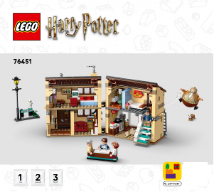 Rokasgrāmata Lego set 76451 Harry Potter Dzīvžogu iela: tantes Mārdžas apciemojums