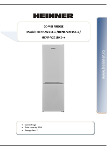 Manual Heinner HCNF-V291BKE++ Combina frigorifica