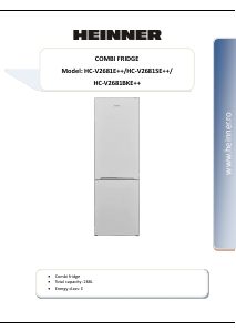 Manual Heinner HC-V2681BKE++ Combina frigorifica