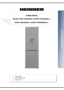 Manual Heinner HCNF-V291SWDE++ Combina frigorifica