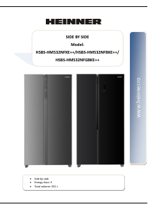 Manual Heinner HSBS-HM532NFGBKE++ Fridge-Freezer