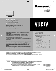 Manual de uso Panasonic TC-32LX44 Viera Televisor de LCD