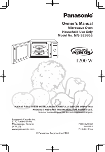 Manual Panasonic NN-SE996SC Microwave