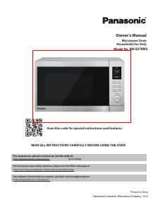 Manual Panasonic NN-SV79MSAWH Microwave