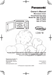 Manual Panasonic NN-ST765SC Microwave