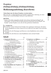 Bedienungsanleitung InFocus IN5542 Projektor