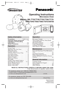Manual Panasonic NN-T735 Microwave