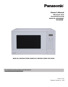 Manual Panasonic NN-SU65QB Microwave