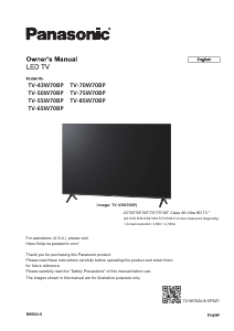 Manual de uso Panasonic TV-50W70 Televisor de LED