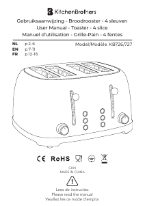 Manual KitchenBrothers KB727 Toaster
